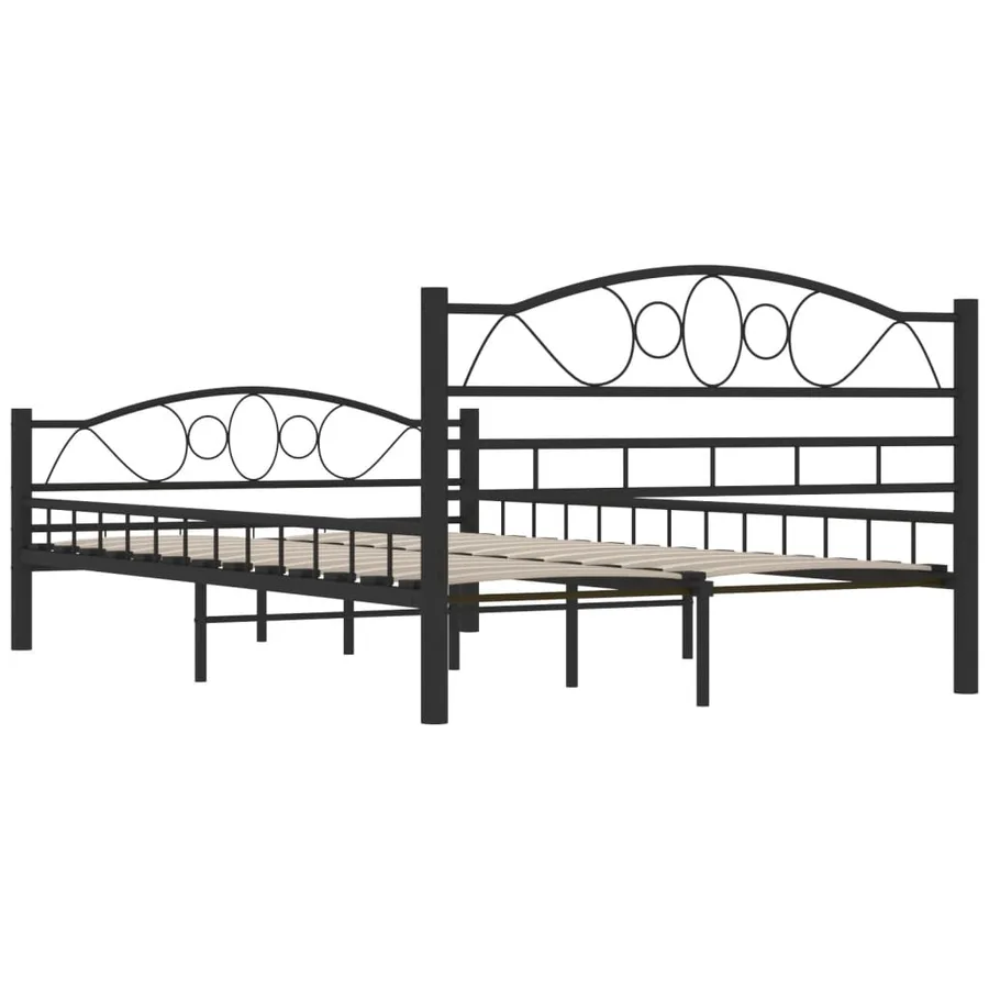 Cadre de lit sans matelas noir acier 120x200 cm - 7