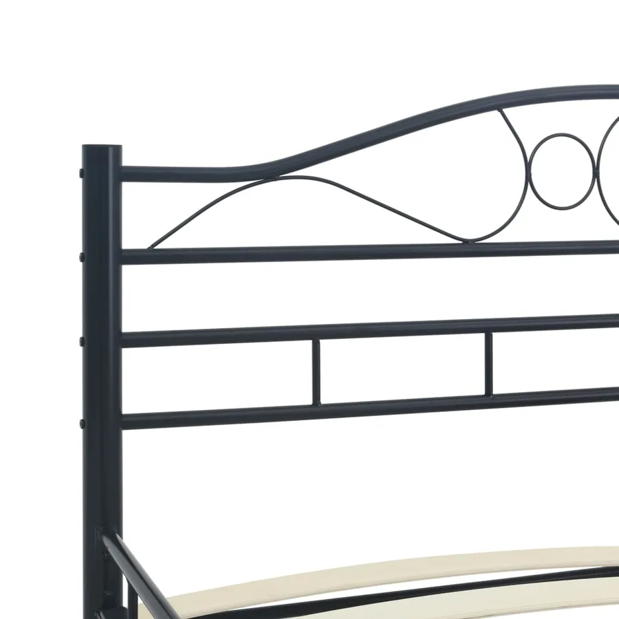 Cadre de lit sans matelas noir acier 120x200 cm - 8