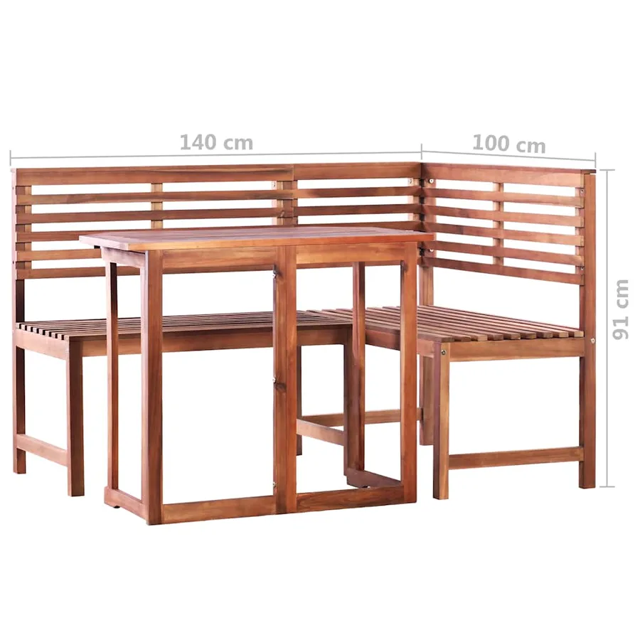 Mobilier de bistro 2 pcs Bois d'acacia massif - 8