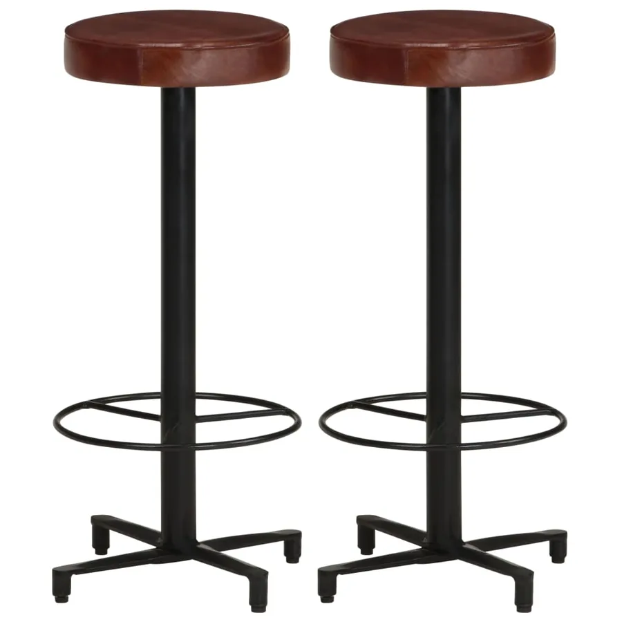 Tabourets de bar lot de 2 76 cm cuir véritable