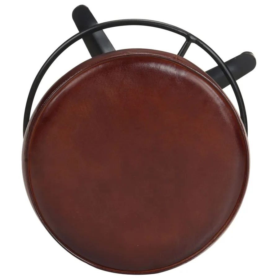 Tabourets de bar lot de 2 76 cm cuir véritable - 4