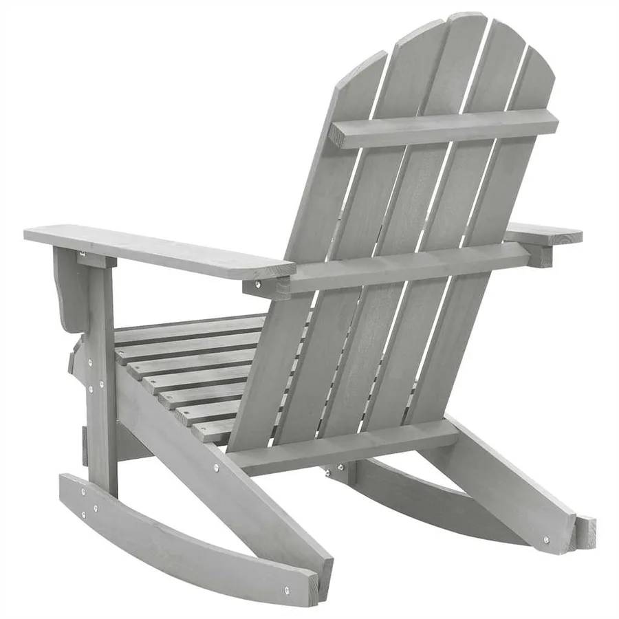 Chaise à bascule de jardin Bois Gris - 4