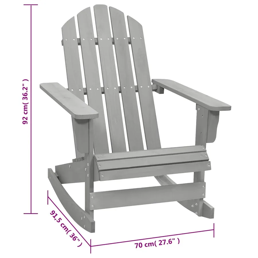 Chaise à bascule de jardin Bois Gris - 6