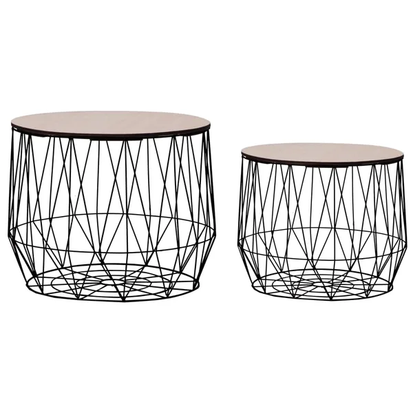 Tables basses 2 pcs noir