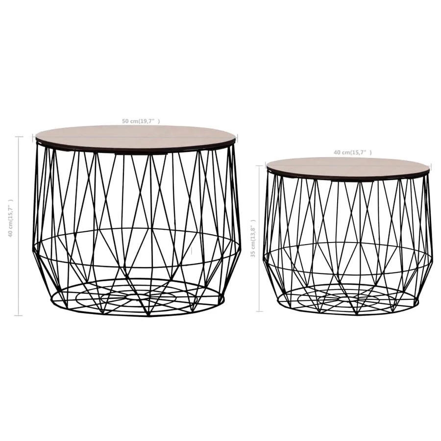 Tables basses 2 pcs noir - 9