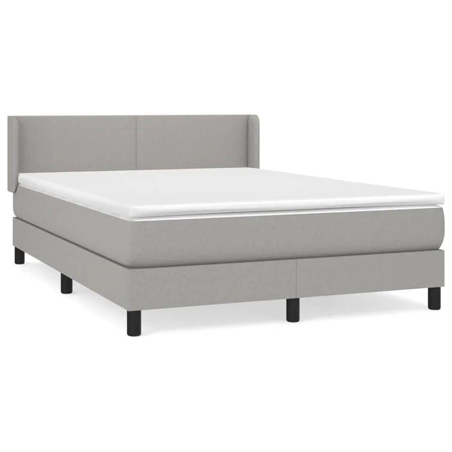 Sommier à lattes de lit avec matelas Gris clair 140x190cm Tissu - 2