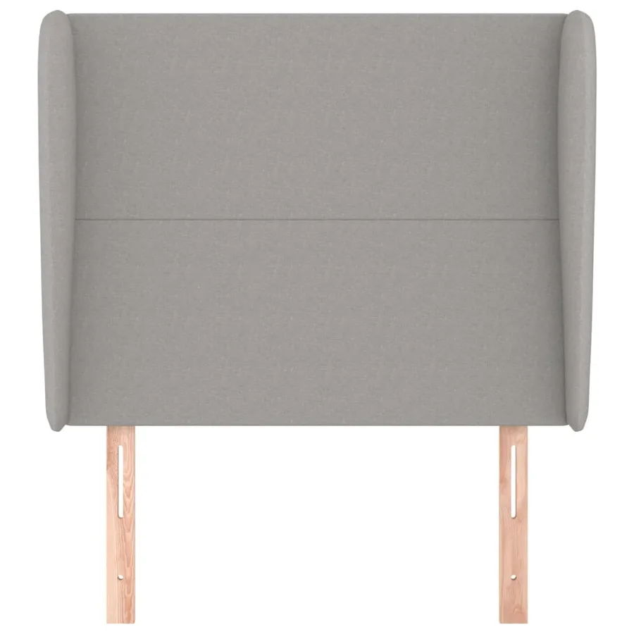 Tête de lit avec oreilles Gris clair 93x23x118/128 cm Tissu - 3