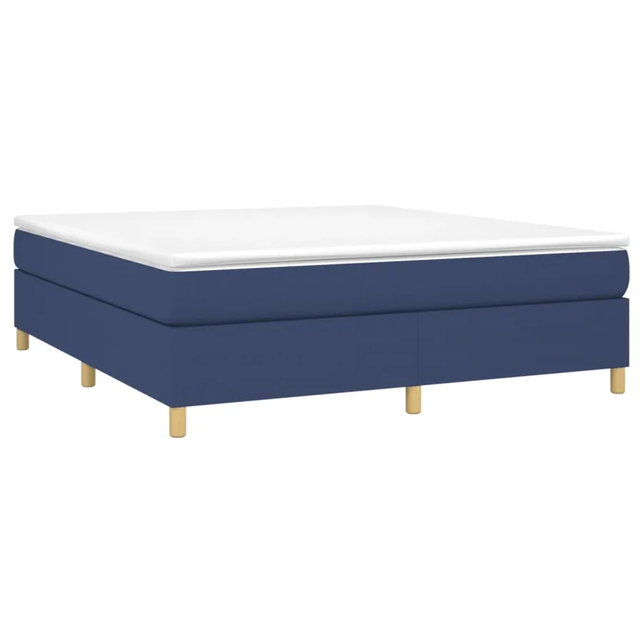 Sommier à lattes de lit avec matelas Bleu 160x200 cm Tissu - 3