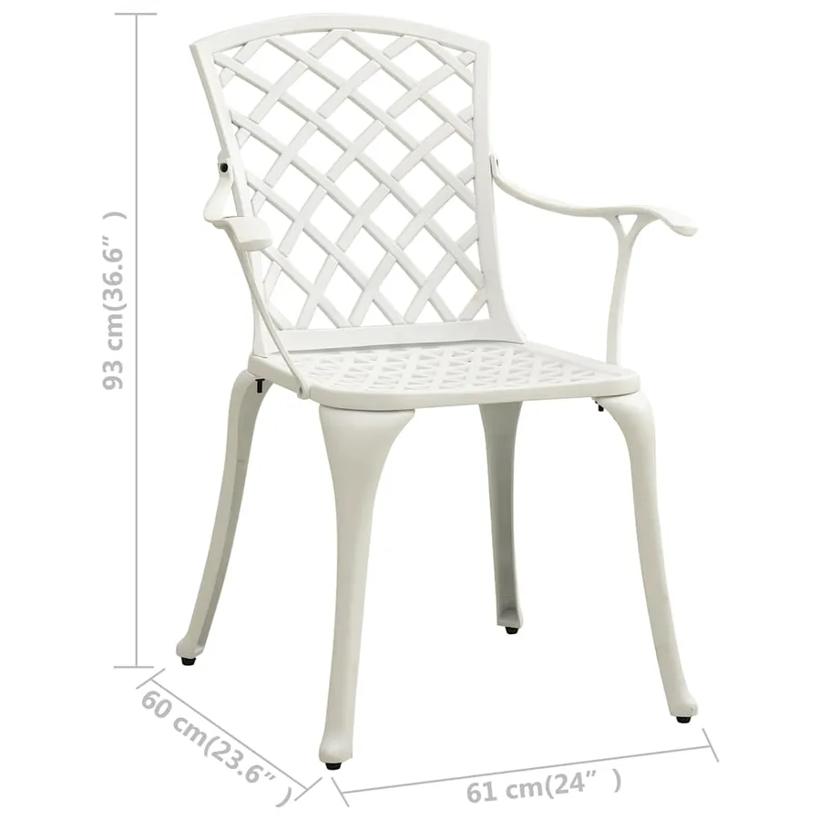 Ensemble de bistro 5 pcs Aluminium coulé Blanc - 16