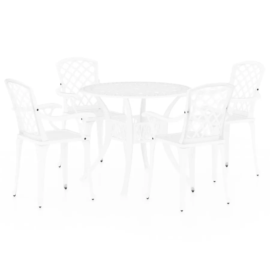 Ensemble de bistro 5 pcs Aluminium coulé Blanc - 2