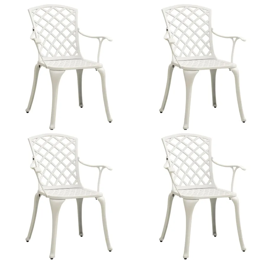 Ensemble de bistro 5 pcs Aluminium coulé Blanc - 3