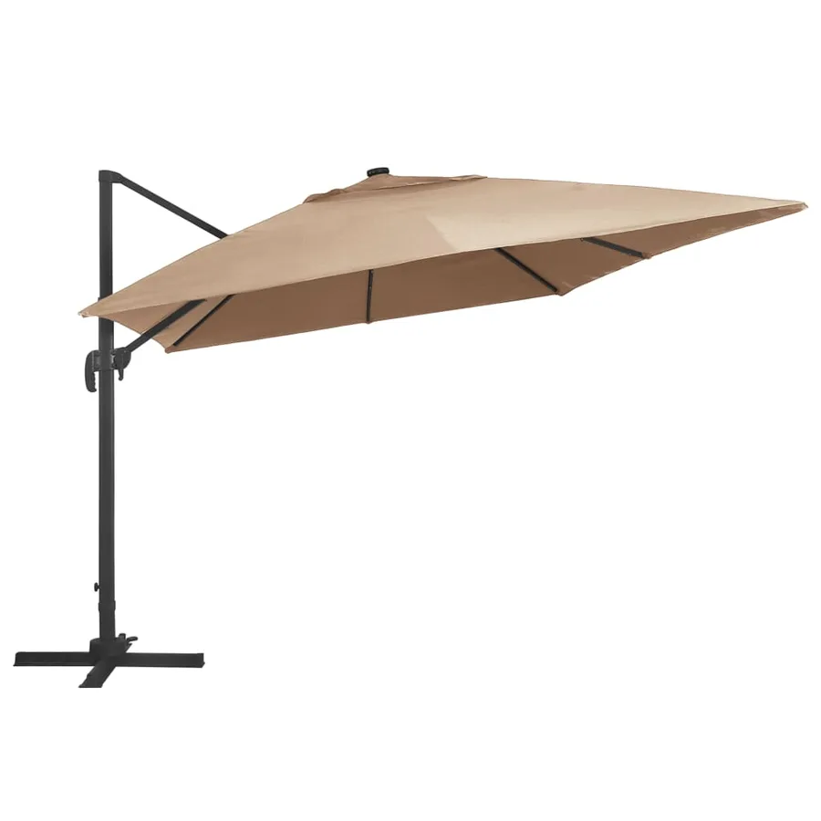 Parasol de jardin en porte-à-faux lumières LED mât en aluminium - 3