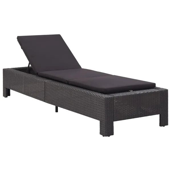 Transat avec coussin Noir Résine tressée