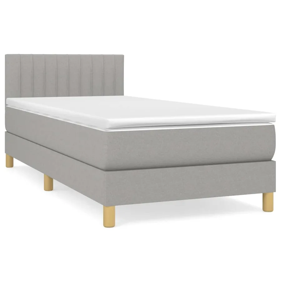 Sommier à lattes de lit avec matelas Gris clair 100x200cm Tissu - 2