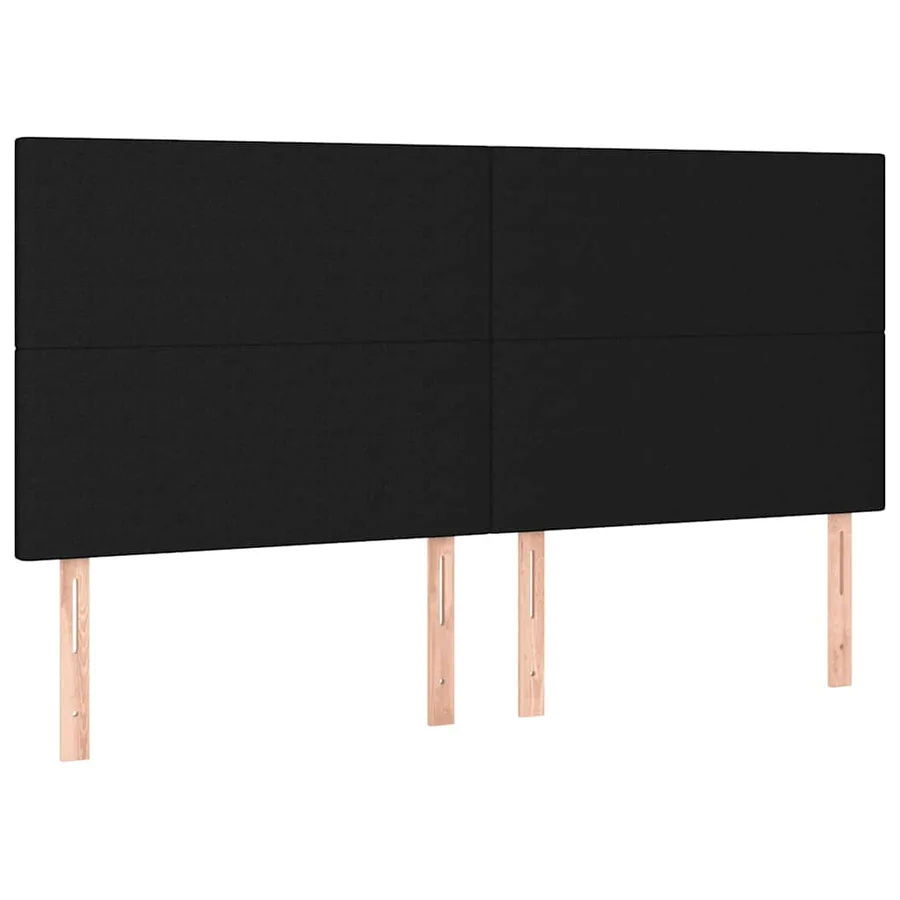 Sommier à lattes de lit avec matelas Noir 200x200 cm Tissu - 5