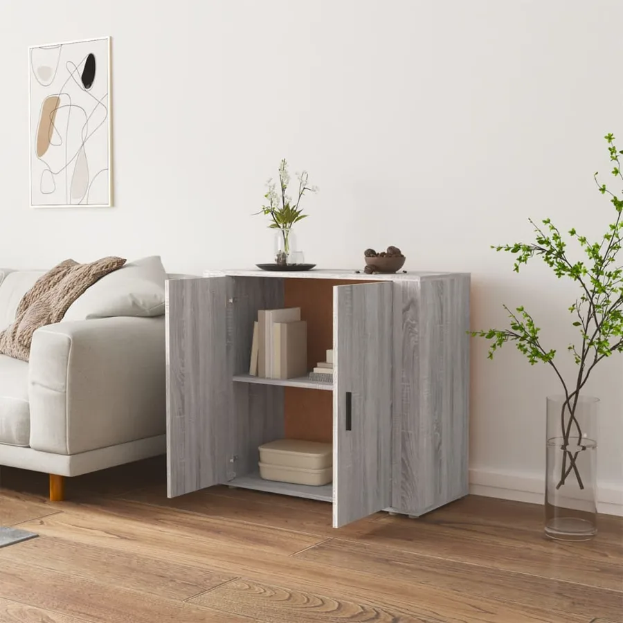 Buffet Sonoma gris 80x33x70 cm Bois d'ingénierie - 5