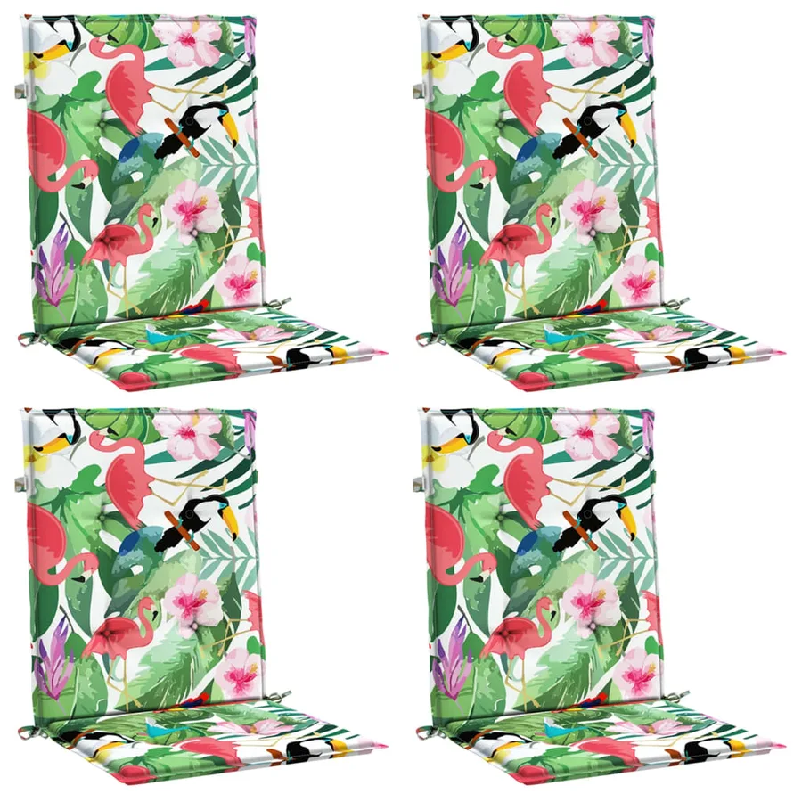 Coussins de chaise à dossier bas lot de 4 multicolore tissu - 3
