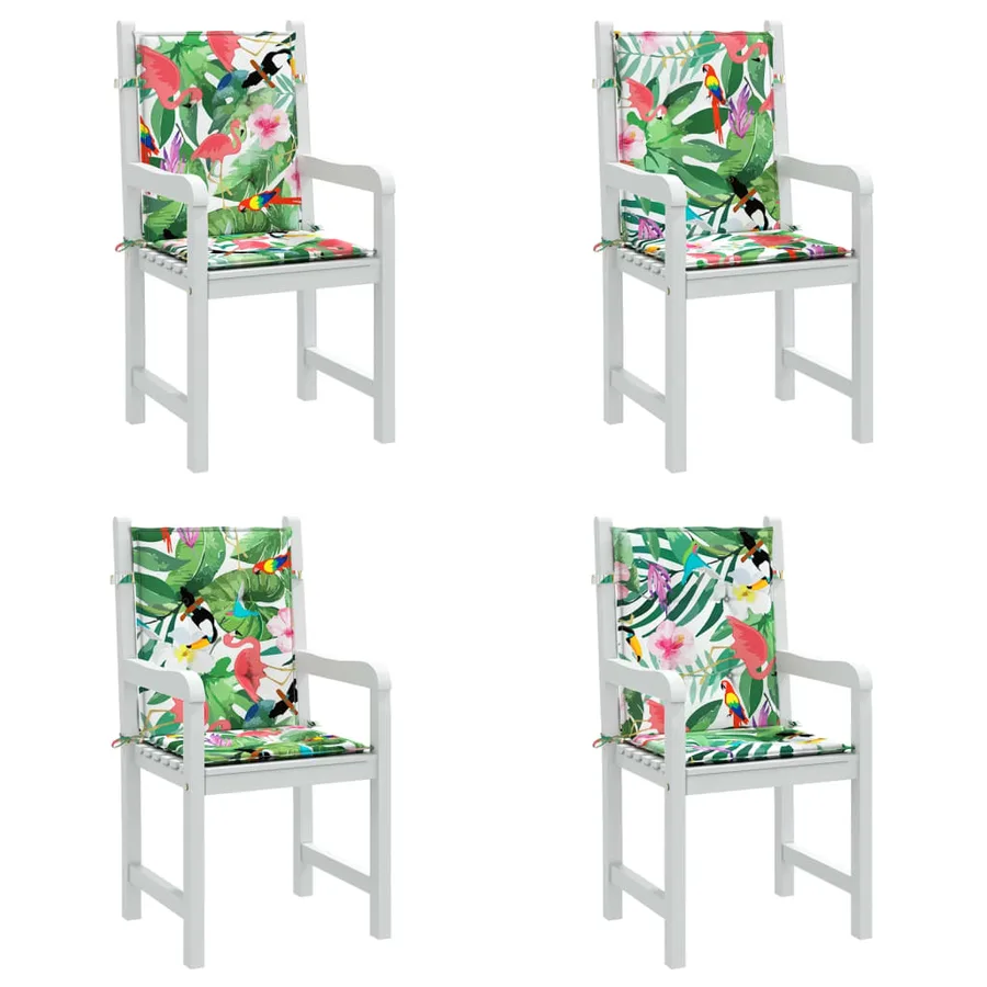 Coussins de chaise à dossier bas lot de 4 multicolore tissu - 4