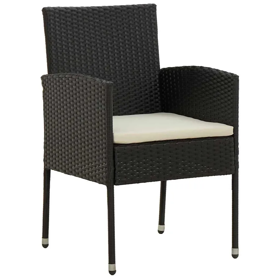 Ensemble à manger d'extérieur 9 pcs Résine tressée Noir - 4