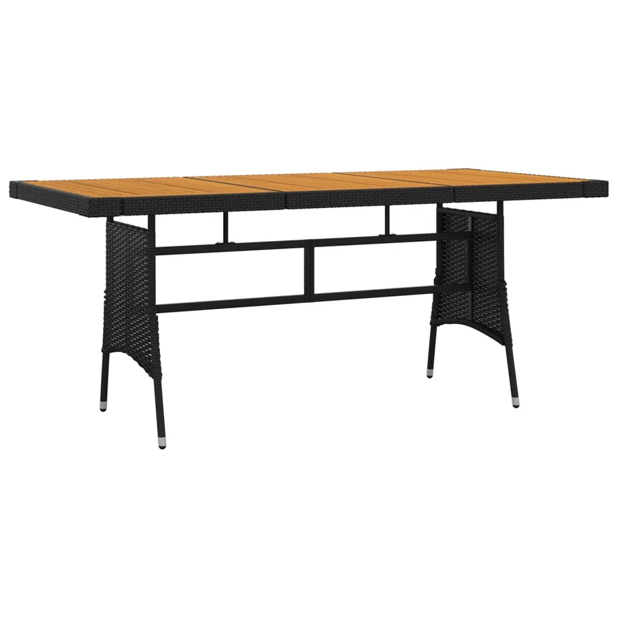 Ensemble à manger d'extérieur 9 pcs Résine tressée Noir - 6
