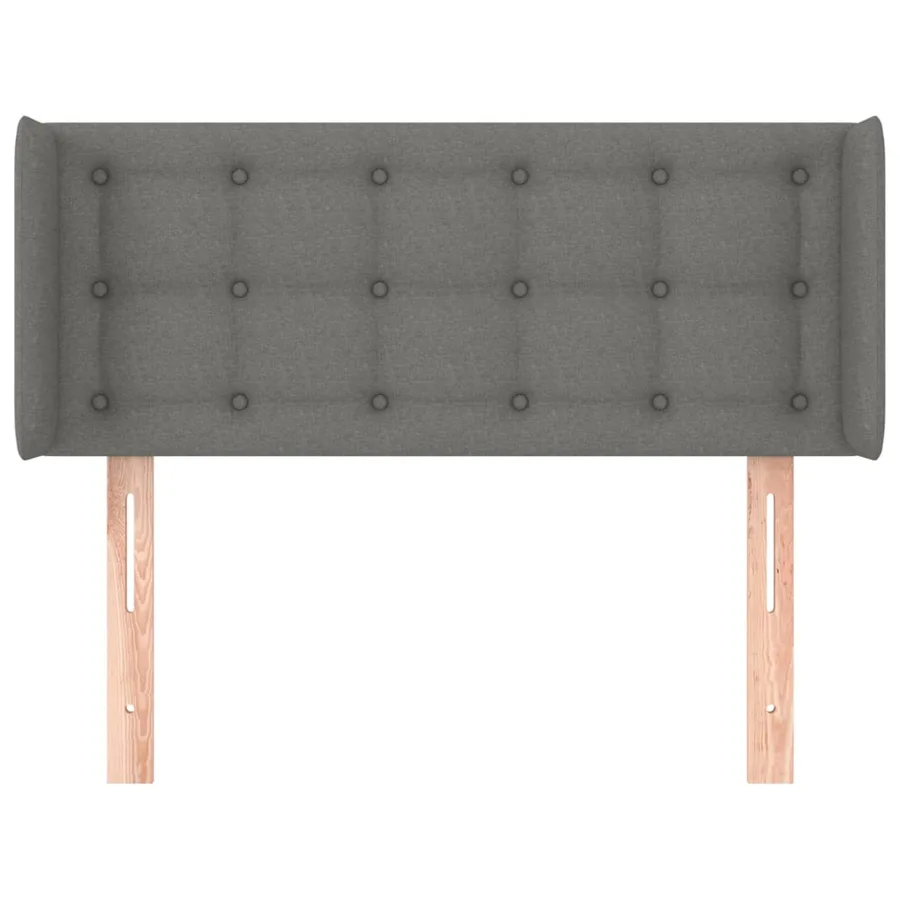 Tête de lit avec oreilles Gris foncé 103x16x78/88 cm Tissu - 3
