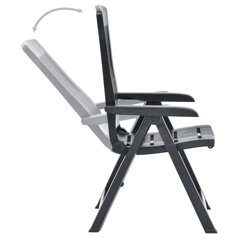 Chaises inclinables de jardin lot de 2 Plastique Anthracite - 6