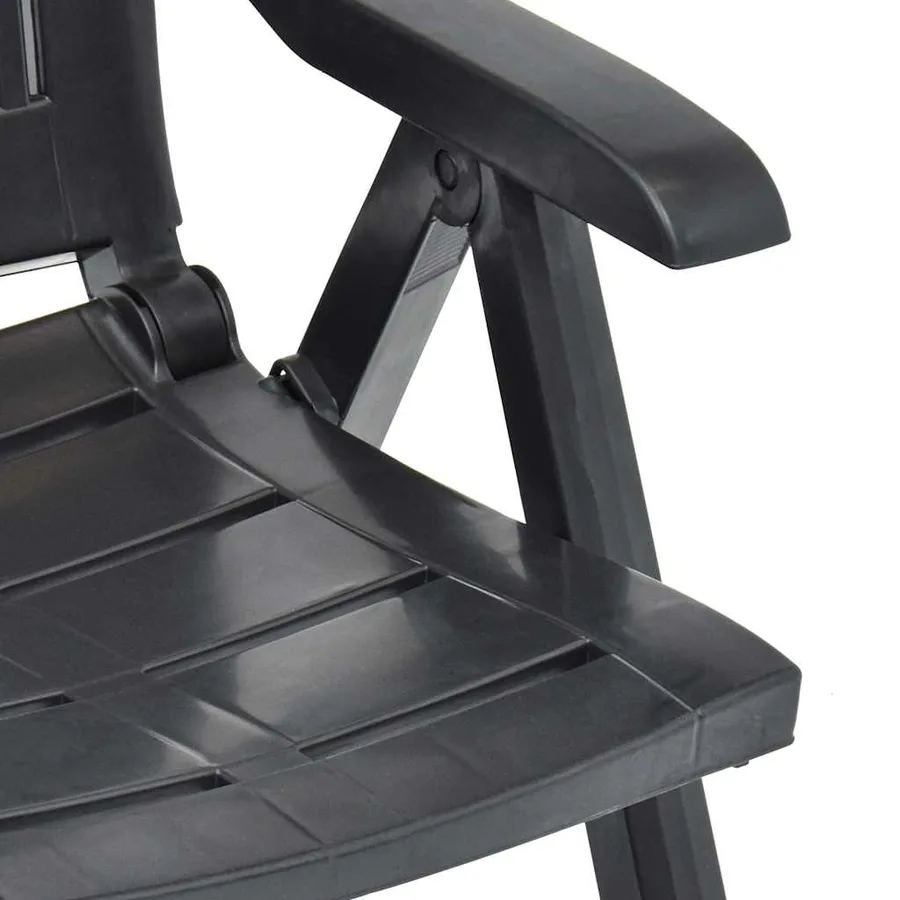 Chaises inclinables de jardin lot de 2 Plastique Anthracite - 9