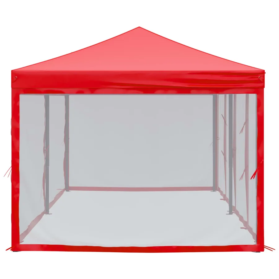 Tente de réception pliable avec parois Rouge 3x6 m - 4