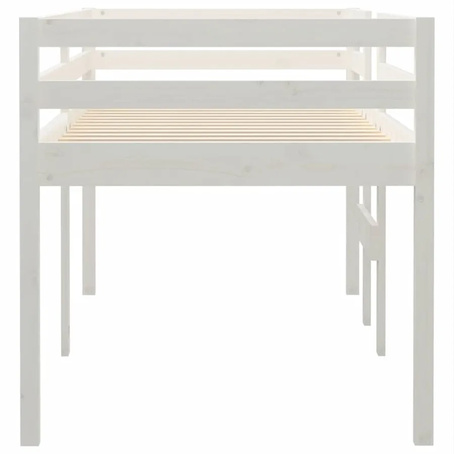 Lit haut sans matelas blanc 90x200 cm bois de pin massif - 6
