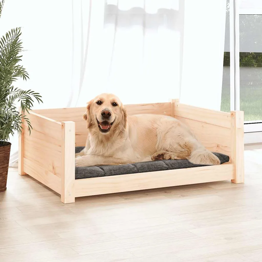 Lit pour chien 75,5x55,5x28 cm Bois massif de pin - 3