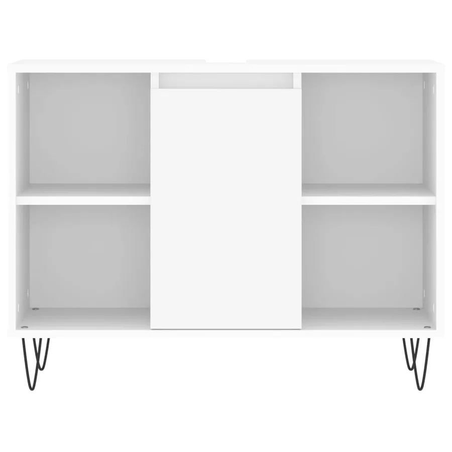 Ensemble de meubles salle de bain 3 pcs blanc bois d'ingénierie - 10
