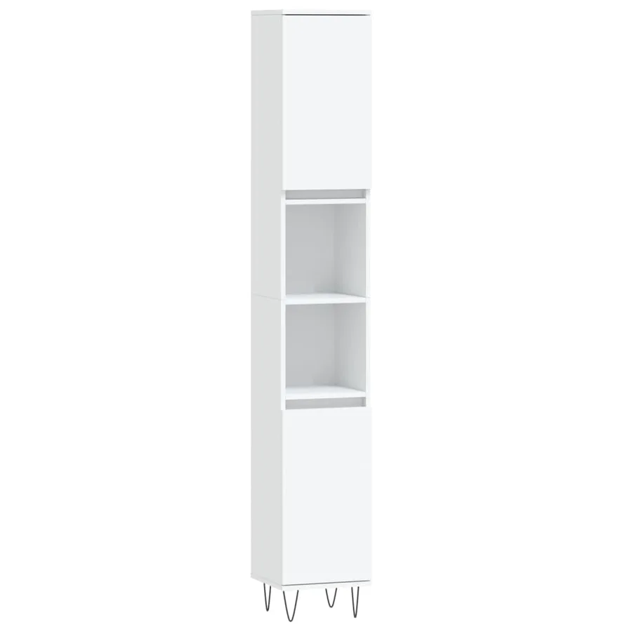 Ensemble de meubles salle de bain 3 pcs blanc bois d'ingénierie - 5