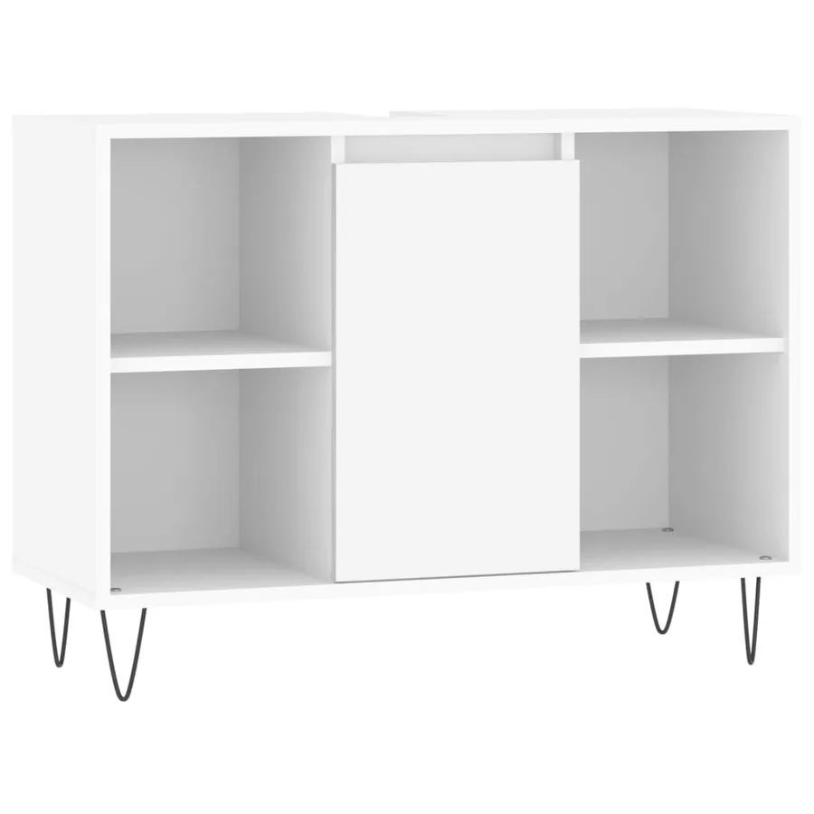Ensemble de meubles salle de bain 3 pcs blanc bois d'ingénierie - 9