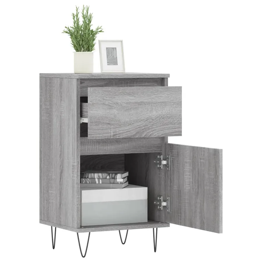 Buffet sonoma gris 40x35x70 cm bois d'ingénierie - 9