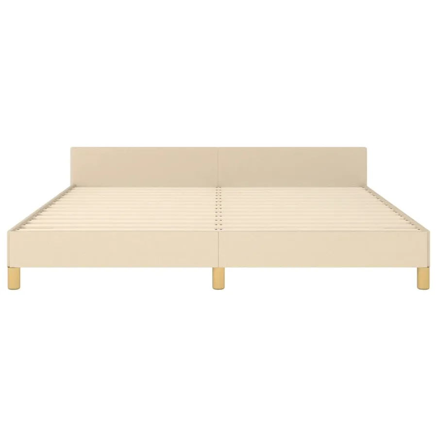 Cadre de lit sans matelas crème 180x200 cm tissu - 6