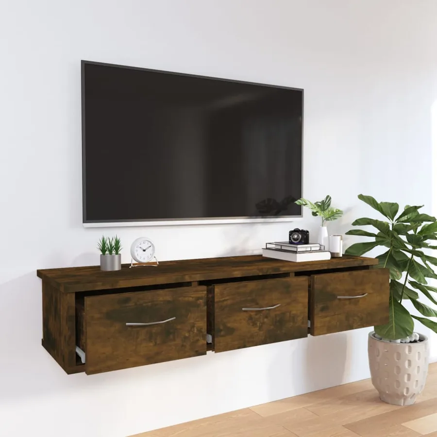 Armoire murale Chêne fumé 88x26x18,5 cm Bois d'ingénierie - 3