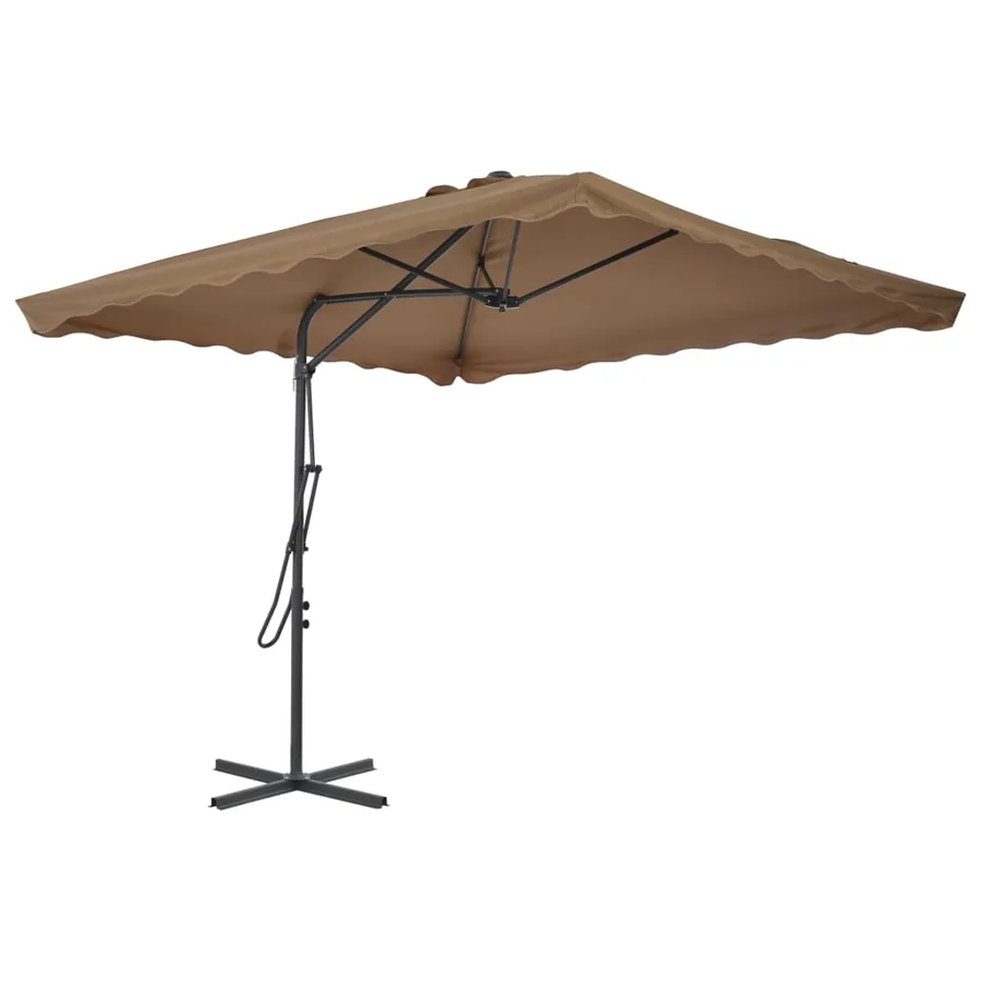 Parasol d'extérieur avec poteau en acier 250 x 250 cm Taupe - 2