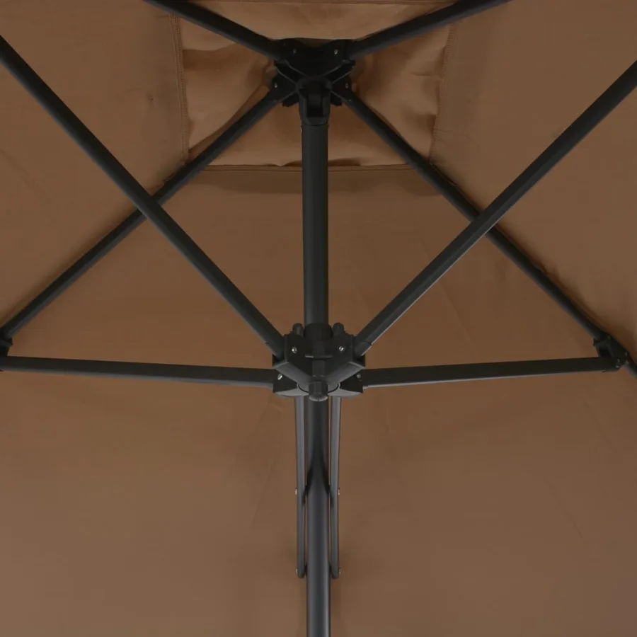 Parasol d'extérieur avec poteau en acier 250 x 250 cm Taupe - 5