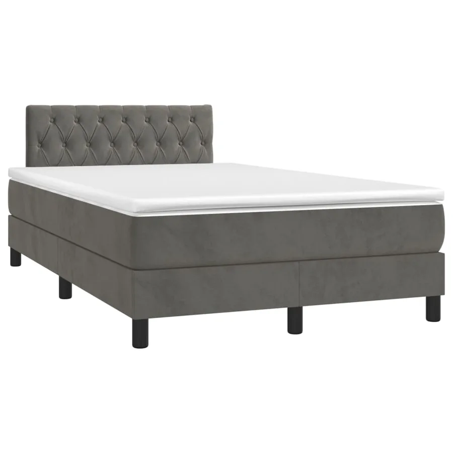 Sommier à lattes de lit avec matelas LED Gris foncé 120x200 cm - 3