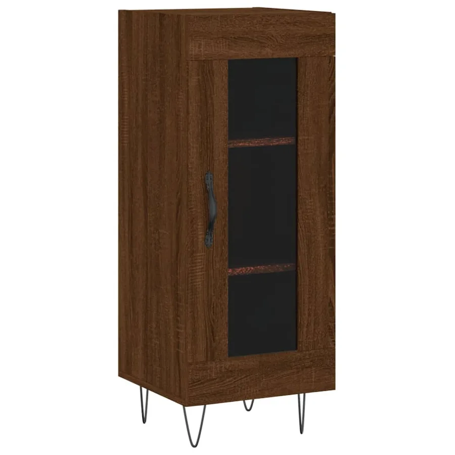 Buffet Chêne marron 34,5x34x90 cm Bois d'ingénierie - 2