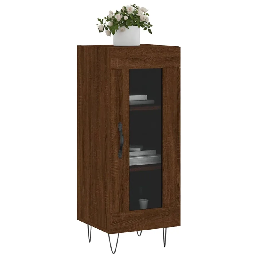 Buffet Chêne marron 34,5x34x90 cm Bois d'ingénierie - 3
