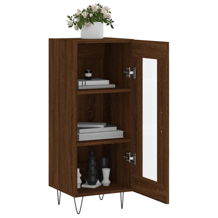 Buffet Chêne marron 34,5x34x90 cm Bois d'ingénierie - 4