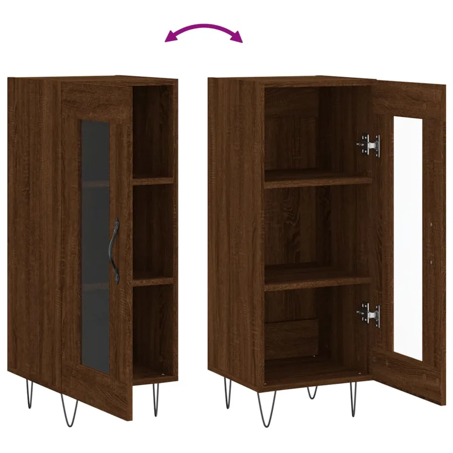 Buffet Chêne marron 34,5x34x90 cm Bois d'ingénierie - 9