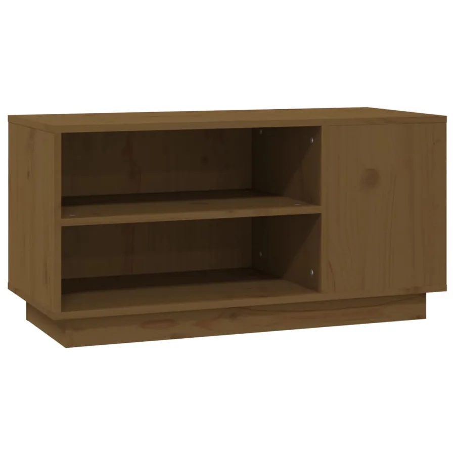 Meuble TV Marron miel 80x35x40,5 cm Bois de pin massif - 2