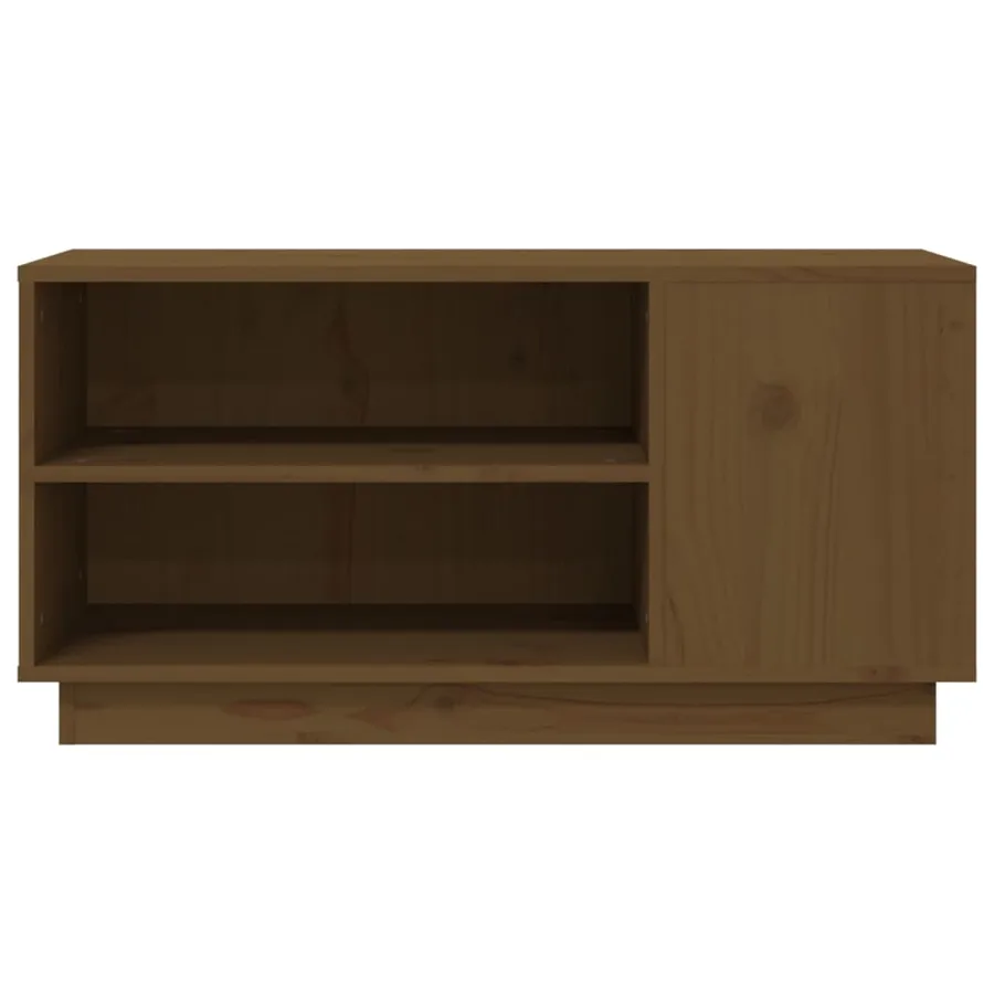 Meuble TV Marron miel 80x35x40,5 cm Bois de pin massif - 5