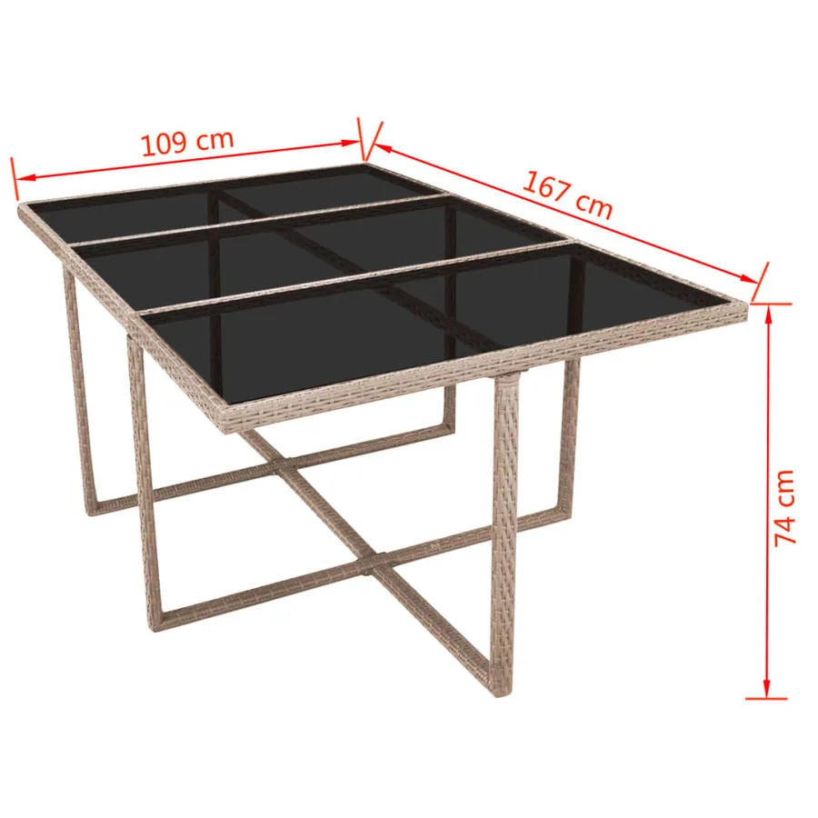 Ensemble à manger d’extérieur et coussins 11 pcs Résine tressée - 9