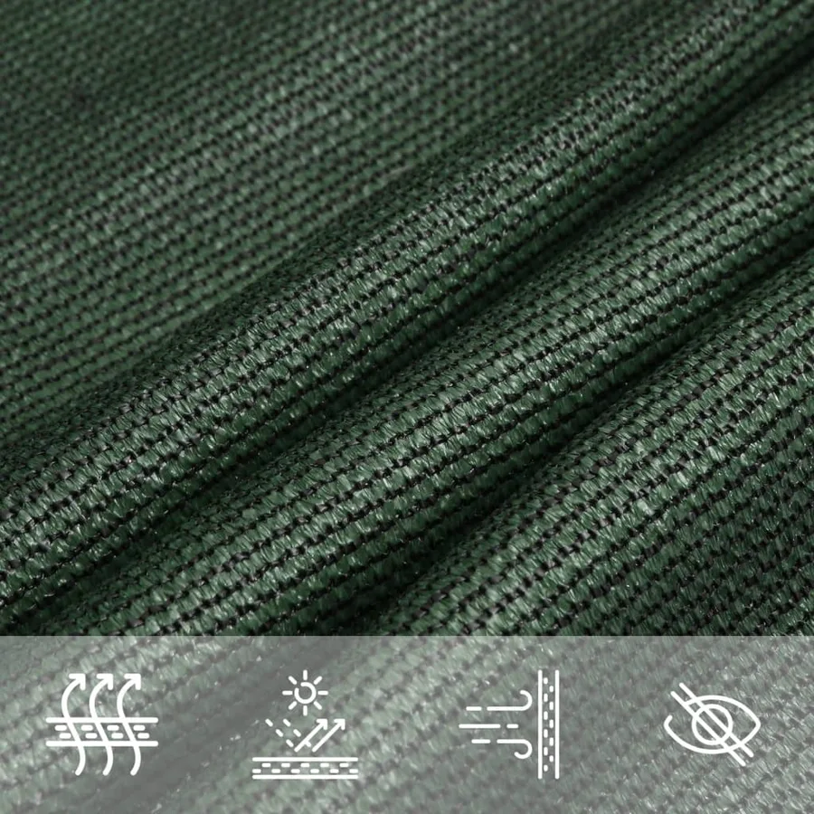 Voile d'ombrage 160 g/m² Vert foncé 3/4x2 m PEHD - 5