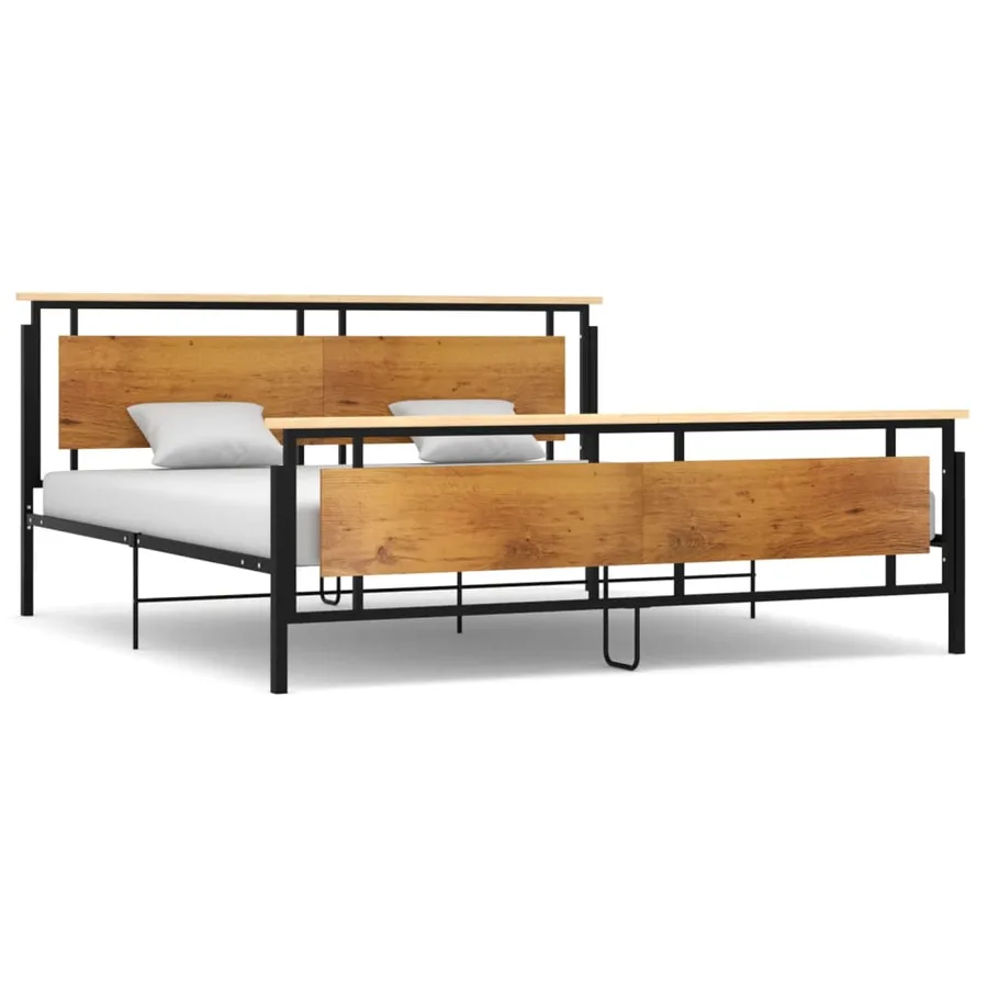 Cadre de lit sans matelas métal 200x200 cm - 2