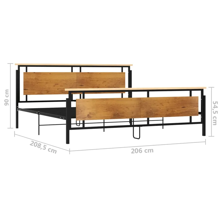 Cadre de lit sans matelas métal 200x200 cm - 7