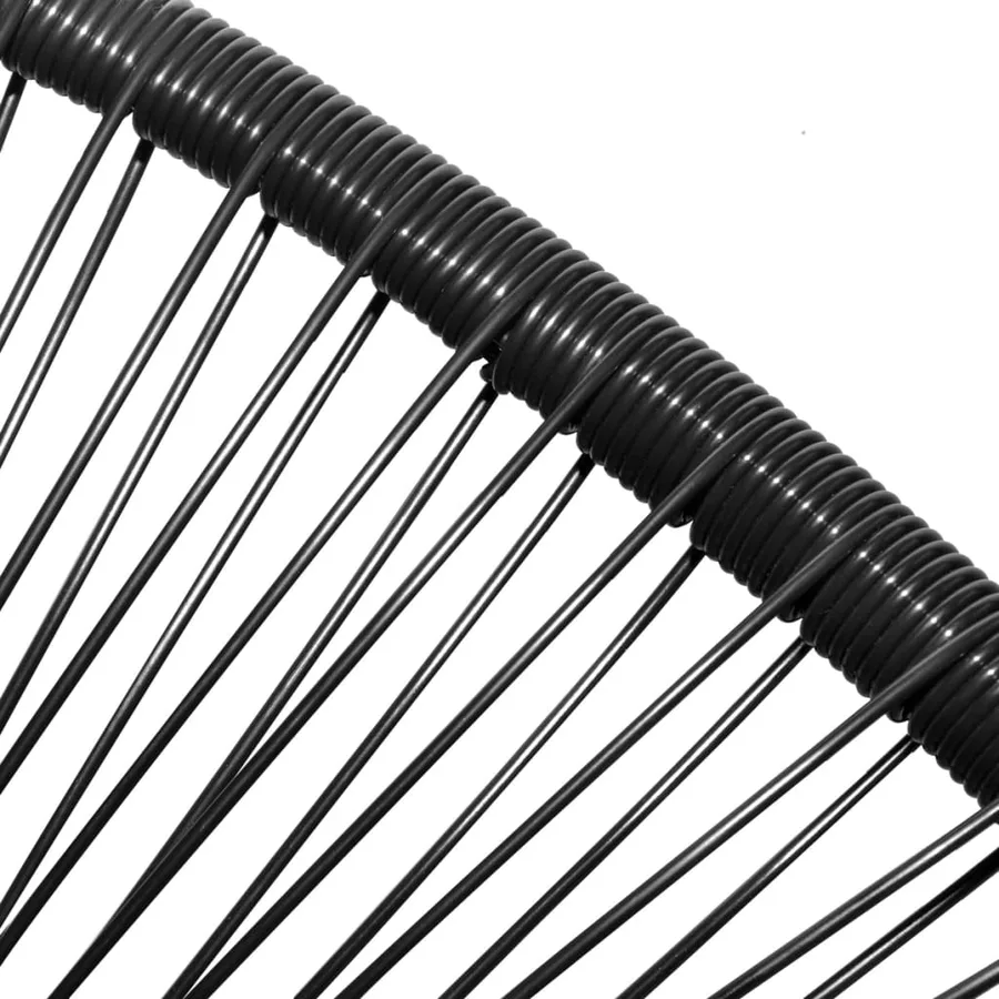 Chaise de jardin forme de lune résine tressée noir - 3